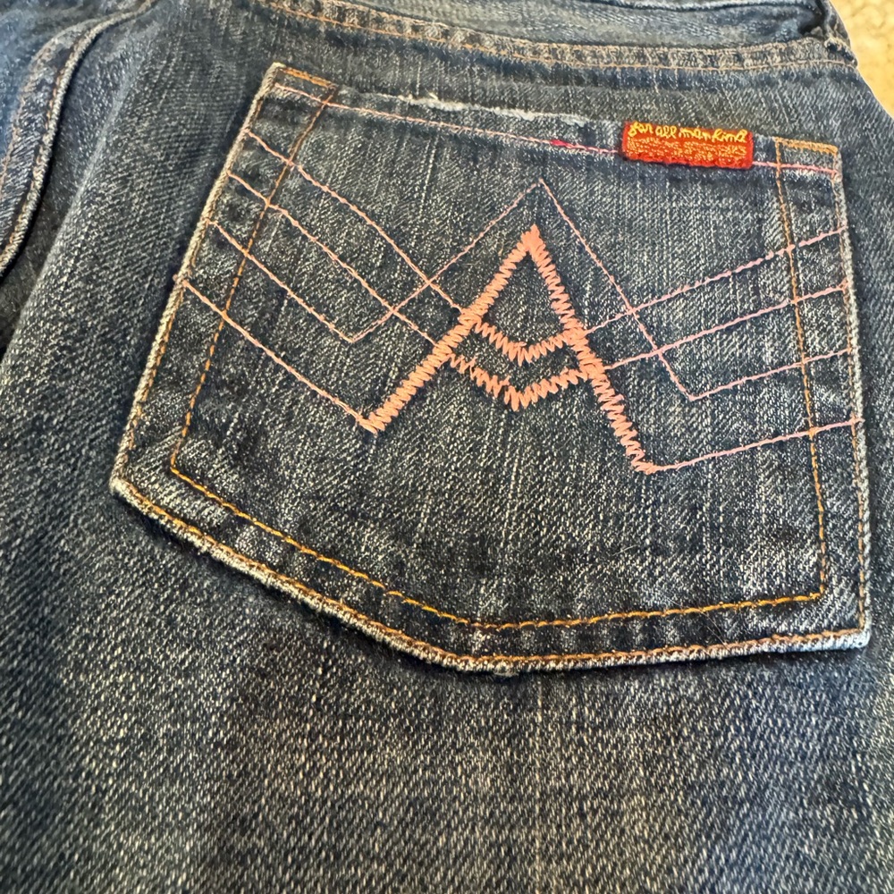 7 For All Mankind Women's Dark Blue Boot Cut Jeans - Picture 7 of 12
